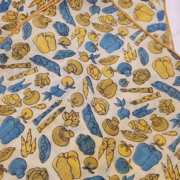 Vtg lot of 5 MCM Mushroom vegetables table linens Napkins set retro - Picture 1 of 8